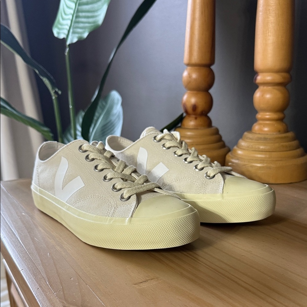 Veja Beige and White Sneakers